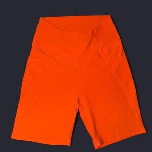 Wilo The Label Ribbed Crossover Bike Shorts-Orange-Large. NWOT.